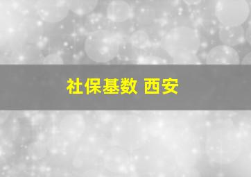 社保基数 西安